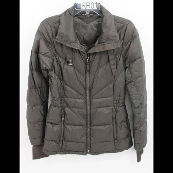 Athleta Banner Peak Down Jacket Fitted Lightweight Puffer Womens XS IN Black - Picture 1 of 11